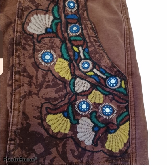 Free People boho Embroidered shorts,  sz 12 - Picture 7 of 9